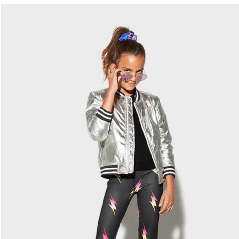 Rockets of Awesome Silver Kids Bomber Jacket (boy or girl)